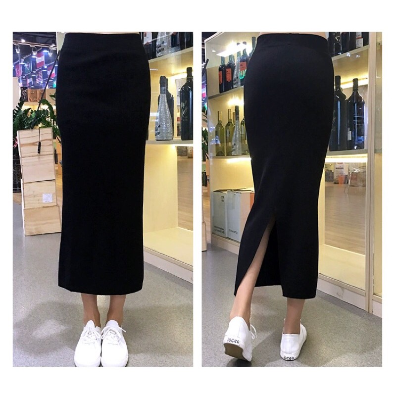 Chân váy len chân váy midi ôm co giãn 4 chiều CV02