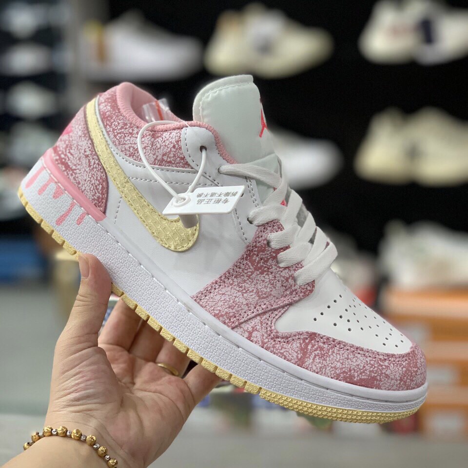 Giày thể thao nữ. giày sneaker jd low vani hồng chảy hàng 11 full phụ kiện tag mac