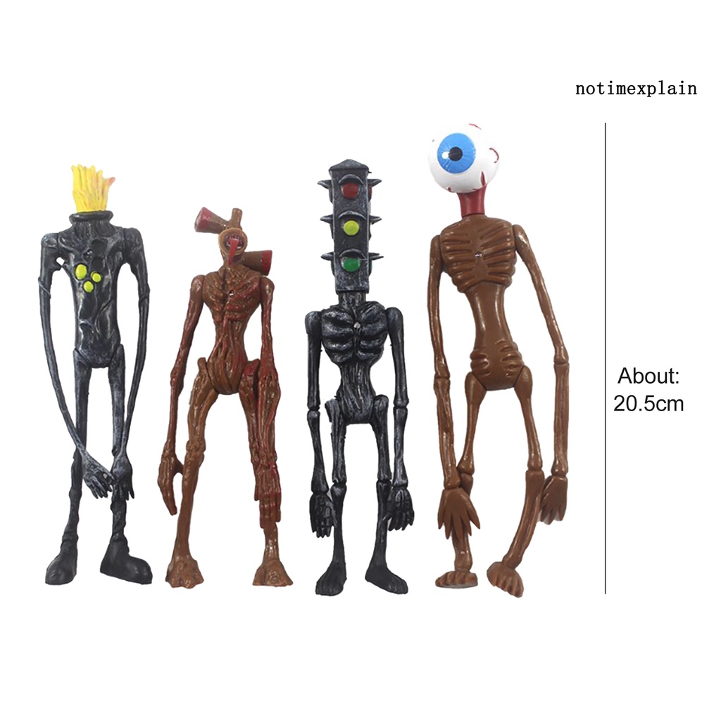 Set 4 mô hình nhân vật đầu siren có hiệu ứng đèn độc đáo