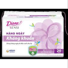 20miếng---- hàng ngày Diana Sensi Nano Bạc Ag+ ngăn ngừa tối đa vi khuẩn, kiểm soát mùi kháng khuẩn -