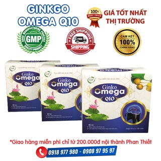 - Giúp hoạt huyết COMBO 3 hộp GINKGO OMEGA Q10 tăng cường tuần hoàn não, ngủ ngon, giảm chóng mặt, giảm đau vai gáy