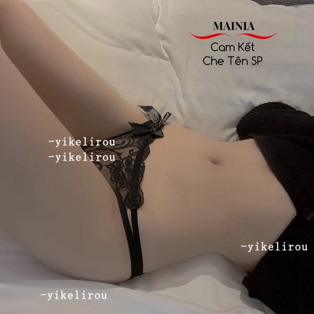 Quần Lót Ren Hoa 2 Dây Hông Đính Nơ Cực Xinh Chíp Ren Mềm Mại Mainia Shop