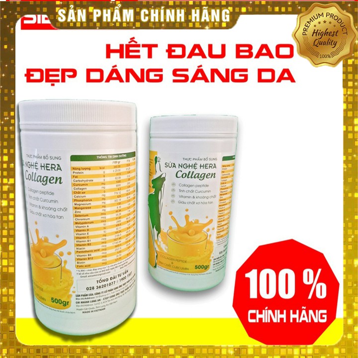 [100% Đẹp Da] SỮA NGHỆ HERA COLLAGEN CAO CẤP CHÍNH HÃNG 500gr - Lợi Sữa,chăm sóc da,nhanh lành vết thương,trị bao tử | BigBuy360 - bigbuy360.vn