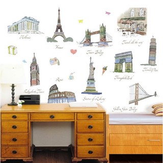 Decal dán tường các công trình nổi tiếng thế giới