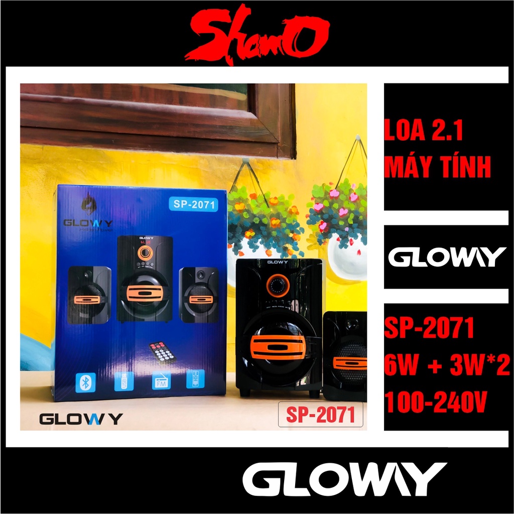 Loa vi tính 2.1 Gloway chính hãng bảo hành 12 tháng – Có tích FM + Bluetooth + Khe cắm SD + USB