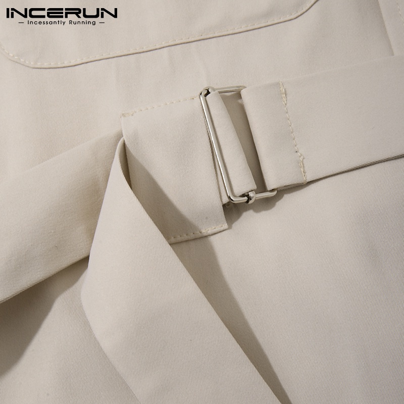 Áo nam INCERUN không tay kèm thắt lưng 2 màu thời trang