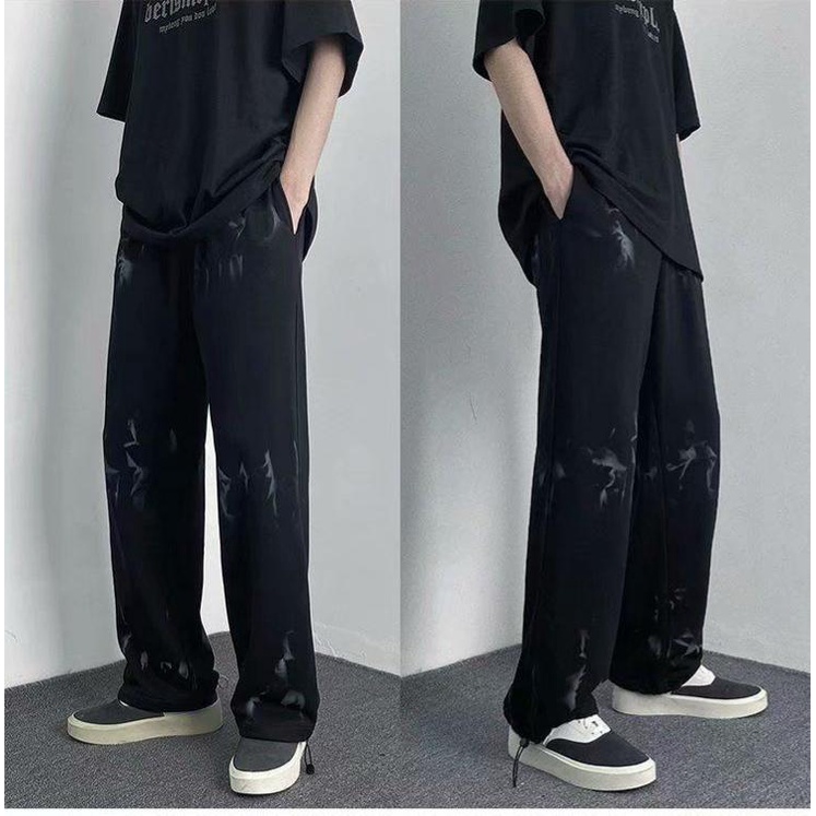 Quần ống rộng kiểu dáng nhuộm màu loang phong cách Hip Hop thời trang sành điệu cho nam size S-3XL