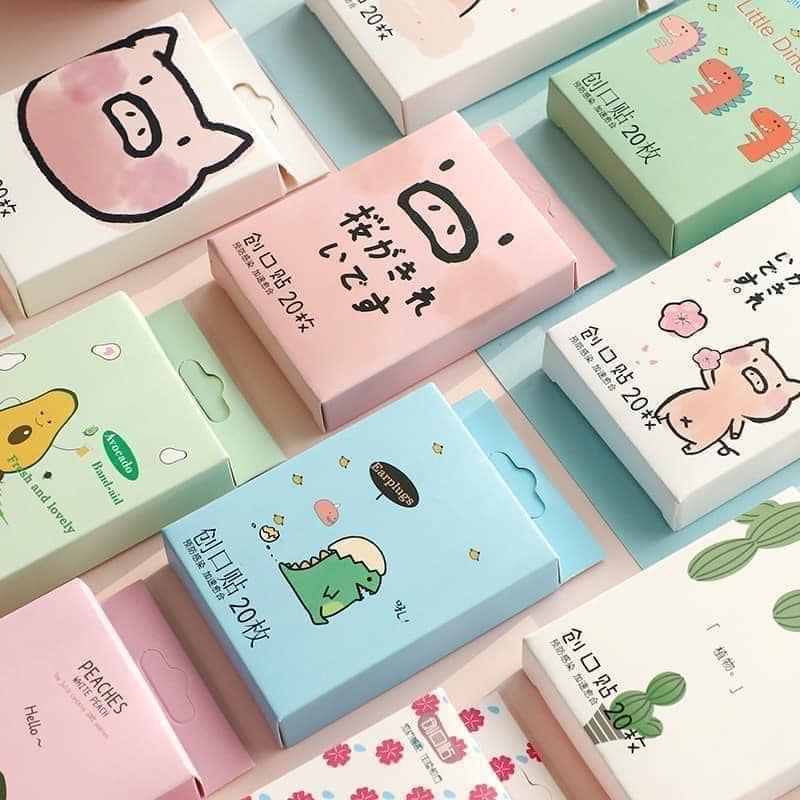 HỘP 20 BĂNG GÂU HÌNH HOẠT HÌNH DỄ THƯƠNG CHO BÉ