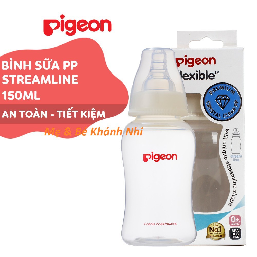 [Mã 267FMCGSALE giảm 8% đơn 500K] Bình sữa Pigeon Streamline 150ML - Bình Sữa Cho Bé