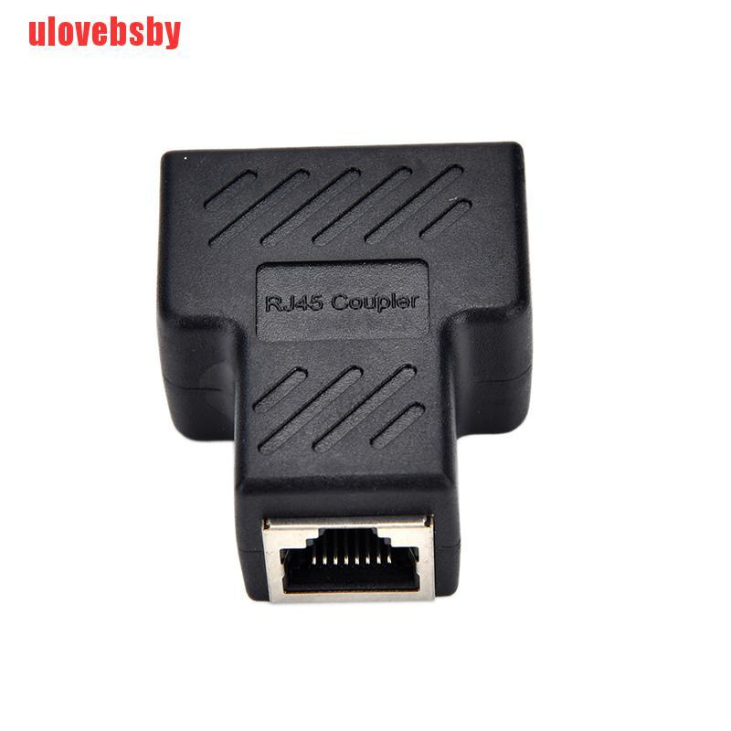 [ulovebsby]1 to 2 LAN ethernet Network Cable RJ45 Splitter Plug Adapter Connector