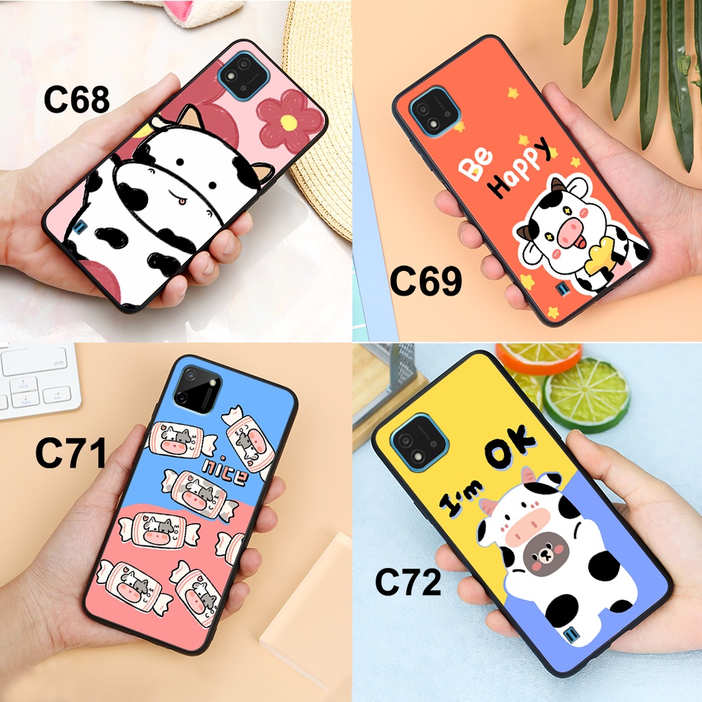 Ốp Lưng Realme C21 - C21y - C11 - C12 - C15 - C20 - C25 - C25s. Ốp lưng realme in hình bò sữa mẫu mới rẻ bền chất lương