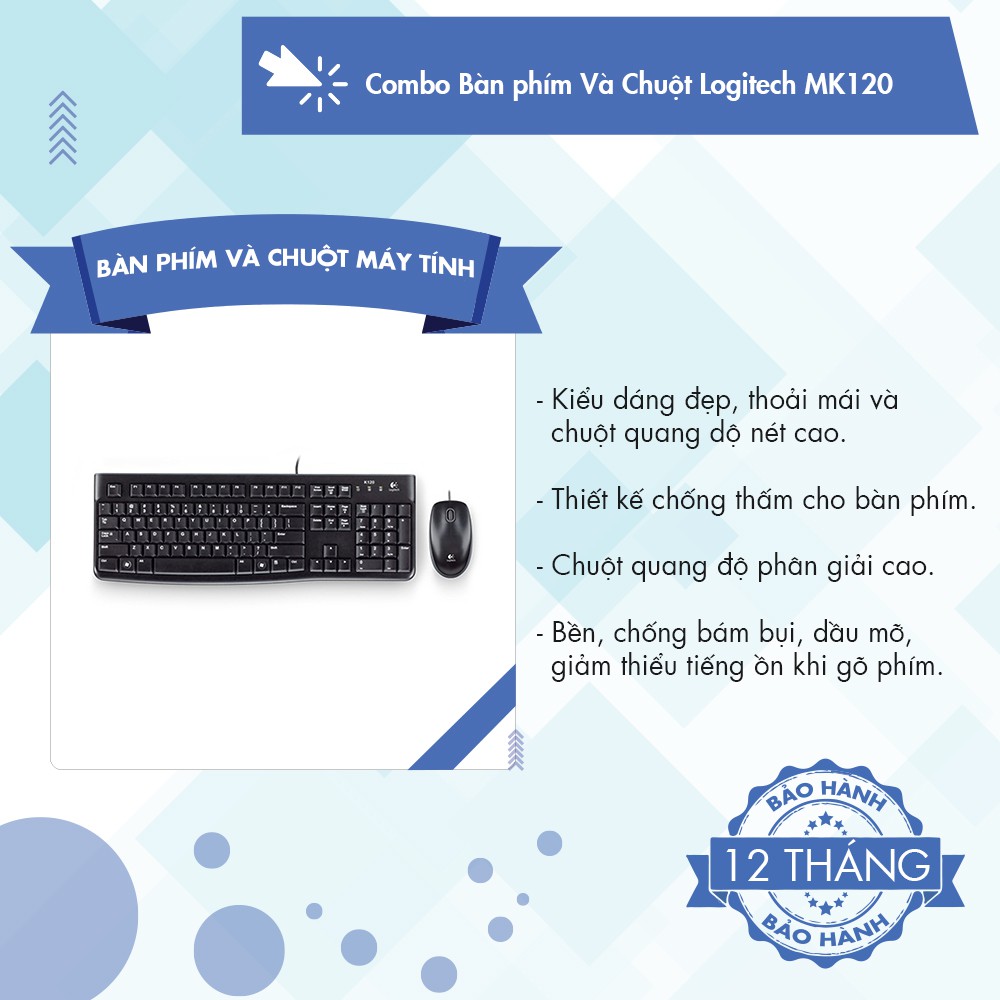 Combo Bàn phím Và Chuột Logitech MK120