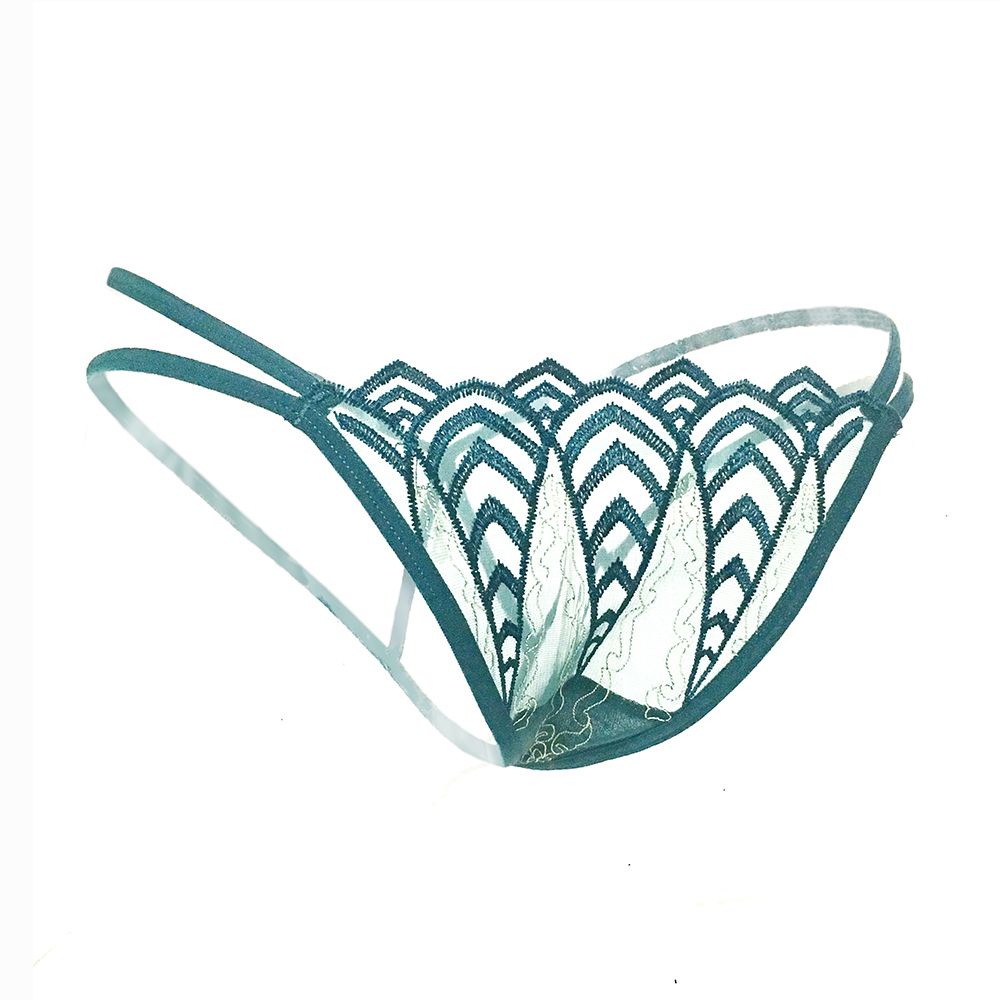 Quần Lót Lọt Khe Phối Ren Hoa Trong Suốt Đính Ngọc Trai Gợi Cảm Cho Nữ