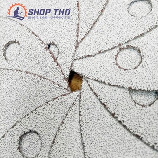 Giấy nhám tròn D150mm đế lông có lỗ.