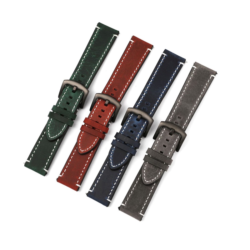 Dây Đeo Da Thật 18mm 20mm 22mm Phong Cách Vintage Dành Cho Đồng Hồ