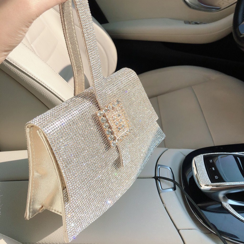 Túi Xách Nữ 💥 SANG CHẢNH 💥 Túi Đính Đá Dự Tiệc Sang Trọng Cao Cấp - Chất Liệu Nhập Khẩu 100% - Màu Gold Siêu Yêu Thương