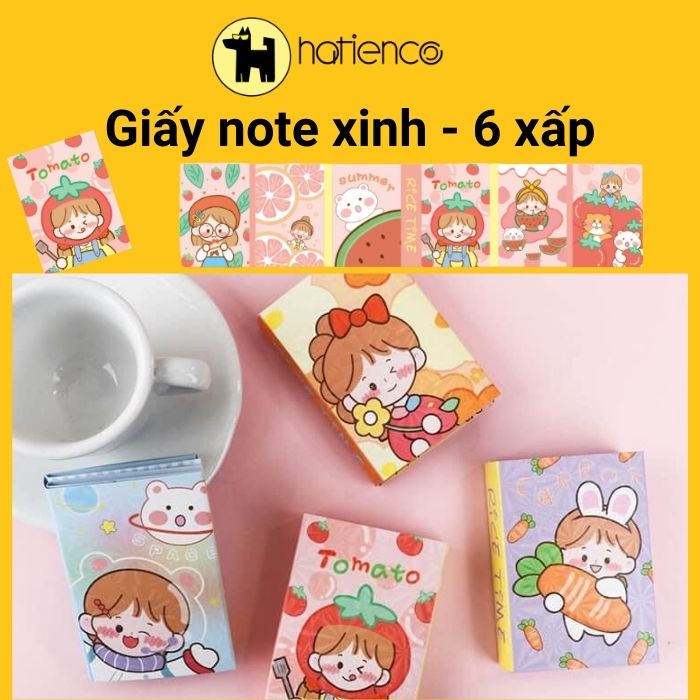 Giấy note, giấy ghi chú, đánh dấu trang 6 xấp dễ thương