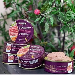 Pate gan ngỗng Nga chính ngạch hộp 90gr cận date