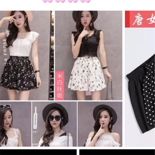 Set 2 quần giả váy hoa nữ