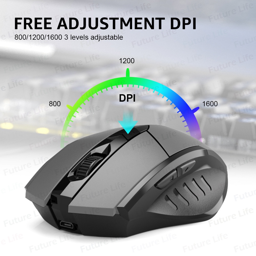 Chuột không dây pin sạc Inphic PM6 - Chuột bluetooth cao cấp, mẫu mã đẹp, bấm siêu êm, không cần thay pin rất tiện lợi
