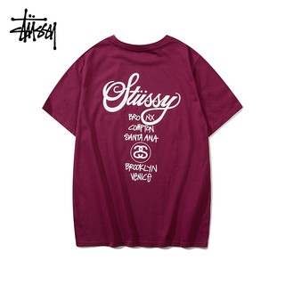 🔥全场免郵🔥+關注現折 stussy 夏季爆款世界巡游经典款 T恤 經典印花 寬松休閒T恤 男女情侶裝 t-shir