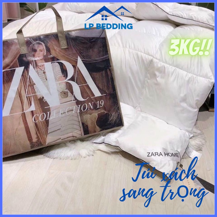 Chăn lông vũ Zara Home 3kg cao cấp nhập khẩu siêu dày siêu ấm siêu sang - Đầy đủ tem tag túi xách
