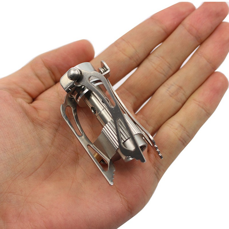 Portable Mini Camping Titanium Stove Outdoor Gas Stove Survival Furnace Stove Pocket Picnic Cooking Gas Burner