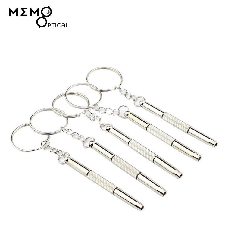 Móc khóa kiêm tua vít mini sửa kính, đồng hồ, điện thoại, 2 cạnh, 4 cạnh, 6 cạnh Memo_Official