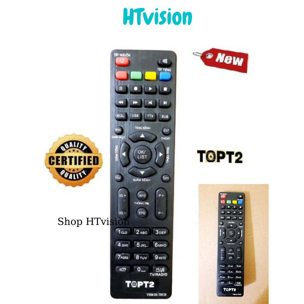 Điều khiển đầu thu TOP T2 của VHM