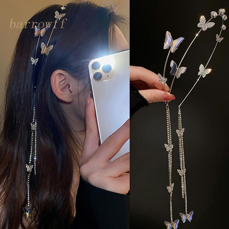 Băng Đô Cài Tóc Đính Nơ Và Tua Rua Dài Lấp Lánh Thời Trang Cho Nữ