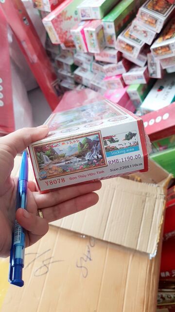 Tranh đính đá phong cảnh lưu thủy sinh tài 160x70-2mx90-220x110cm khổ lớn | BigBuy360 - bigbuy360.vn