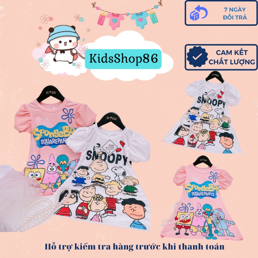 VÁY 3D PHỐI THÔ BỒNG BỀNH CHO BÉ GÁI COTTON QUẢNG CHÂU XỊN XÒ SIZE 9-19KG [V44]