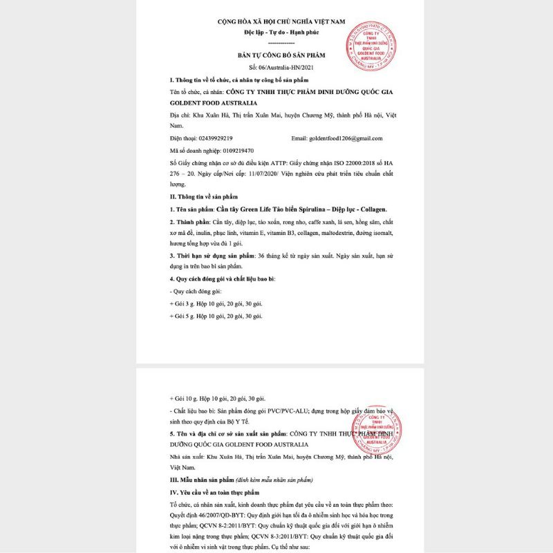 Green life detox hộp 30 gói x5g date 2023