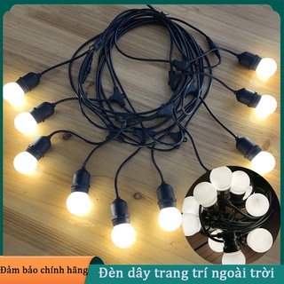Dây đèn trang trí ngoài trời dùng cho quán cà phê, trà chanh, trà sữa... 10m 20 bóng, 5m 10 bóng loại