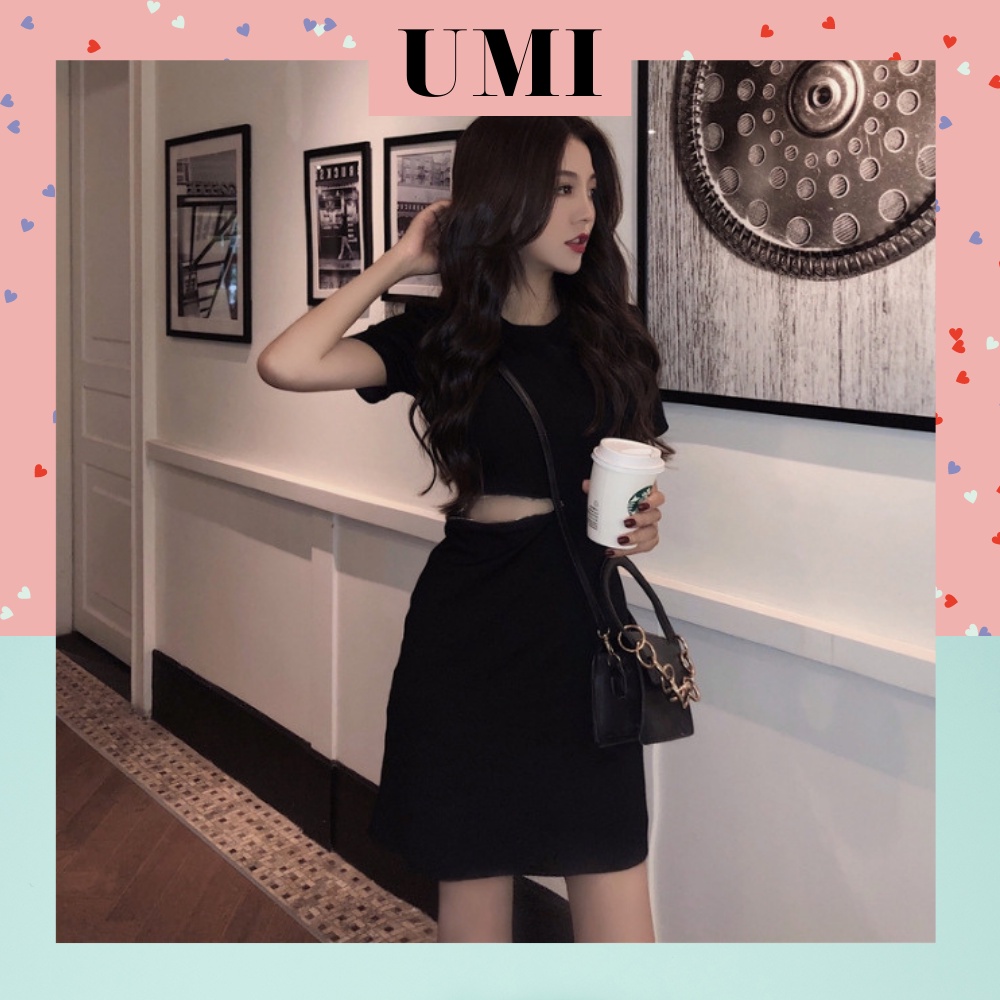 ĐẦM THUN CÓ DÂY KHÓA EO