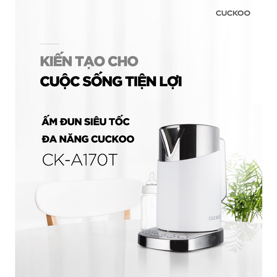 Bình đun siêu tốc đa năng Cuckoo CK-A170T dung tích lớn 1.7L - 1850W - Điều chỉnh nhiệt độ nước - Hàng chính hãng