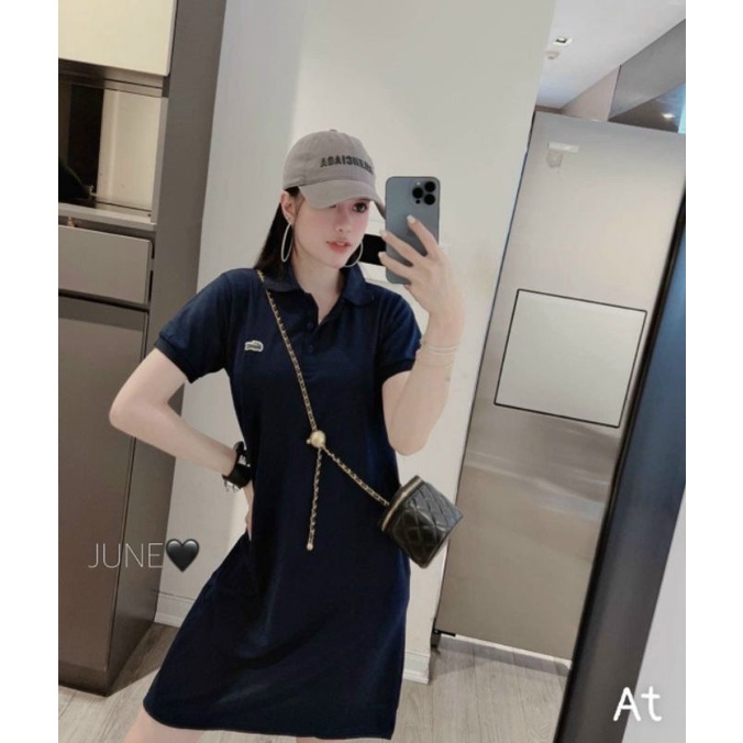 VÁY POLO LACOSTE XANH THAN