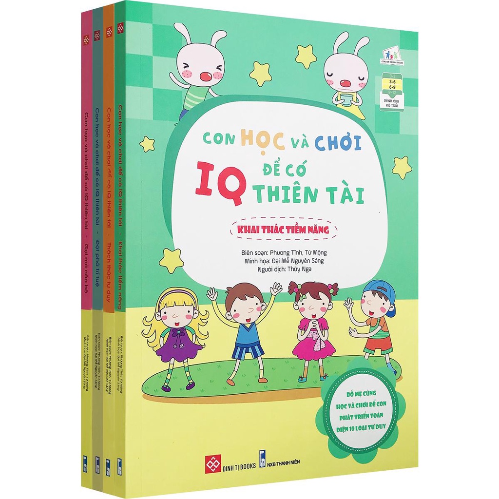 Sách - Con Học Và Chơi Để Có IQ Thiên Tài - Bộ 4 quyển, lẻ tùy chọn (Dành cho trẻ em từ 3-9 tuổi)