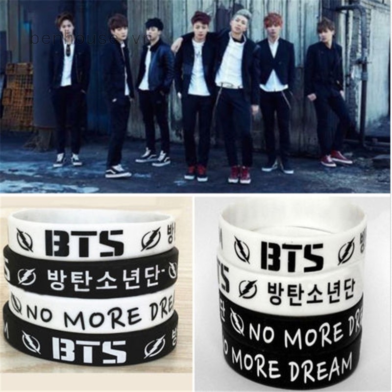 Dây đeo bằng silicone in chữ cho fan nhóm BTS