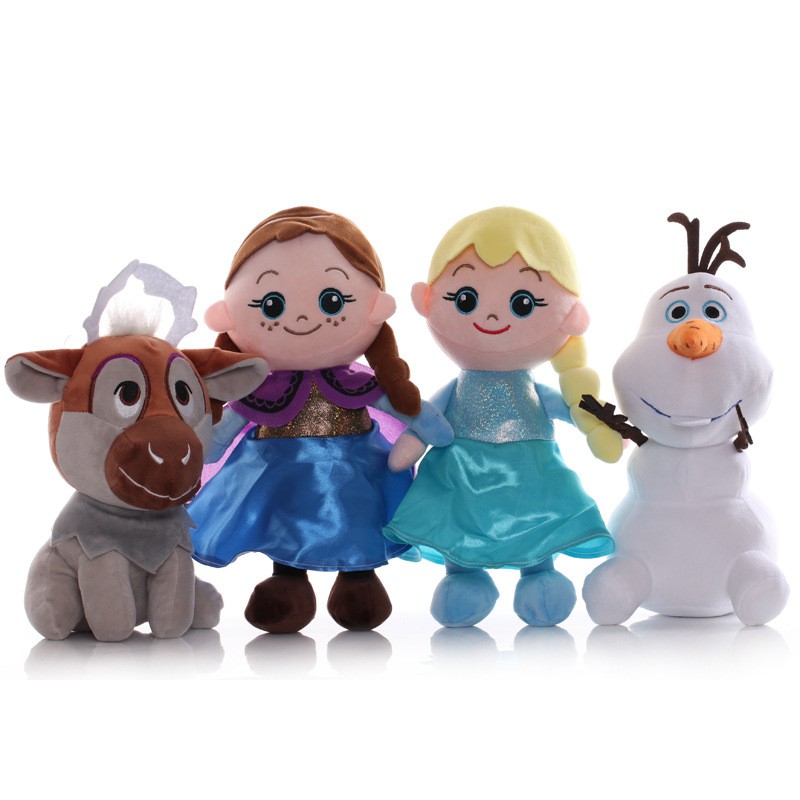Set 4 Búp Bê Nhồi Bông Hình Công Chúa Anna Elsa Olaf Sven Trong Phim Frozen