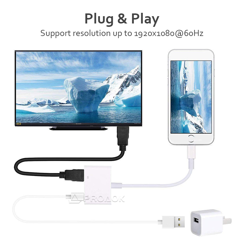 Bộ Chuyển Đổi Lightning Sang Hdmi 3 Trong 1 Cho U-Isk Keyboard Tv Camera