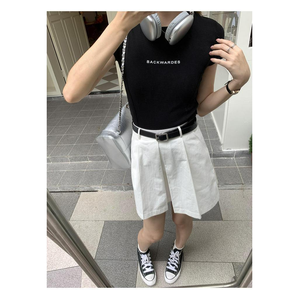 Áo Thun Cổ Tròn Dáng Ôm In Chữ Thời Trang Mới 63895