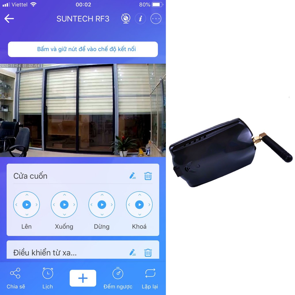 Trung tâm điều khiển cửa cuốn bằng điện thoại qua wifi, 3G, 4G Ewelink V3