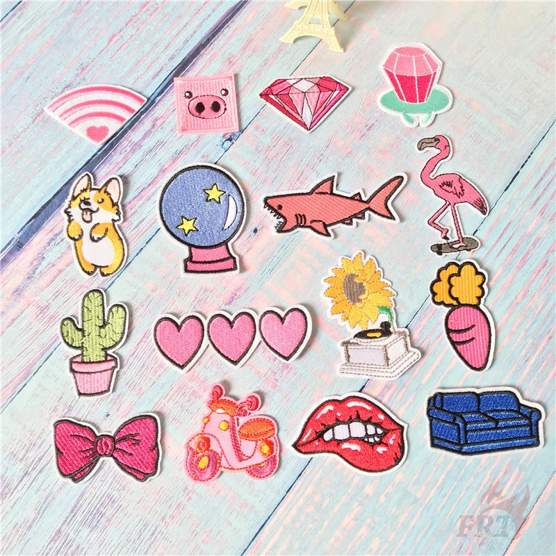 Hello,Funny Life Sticker Ủi Dán Quần Áo 02 - Ins 1 Cái Diy Hình Hoa Hướng Dương / Hồng Hạc / Chóp