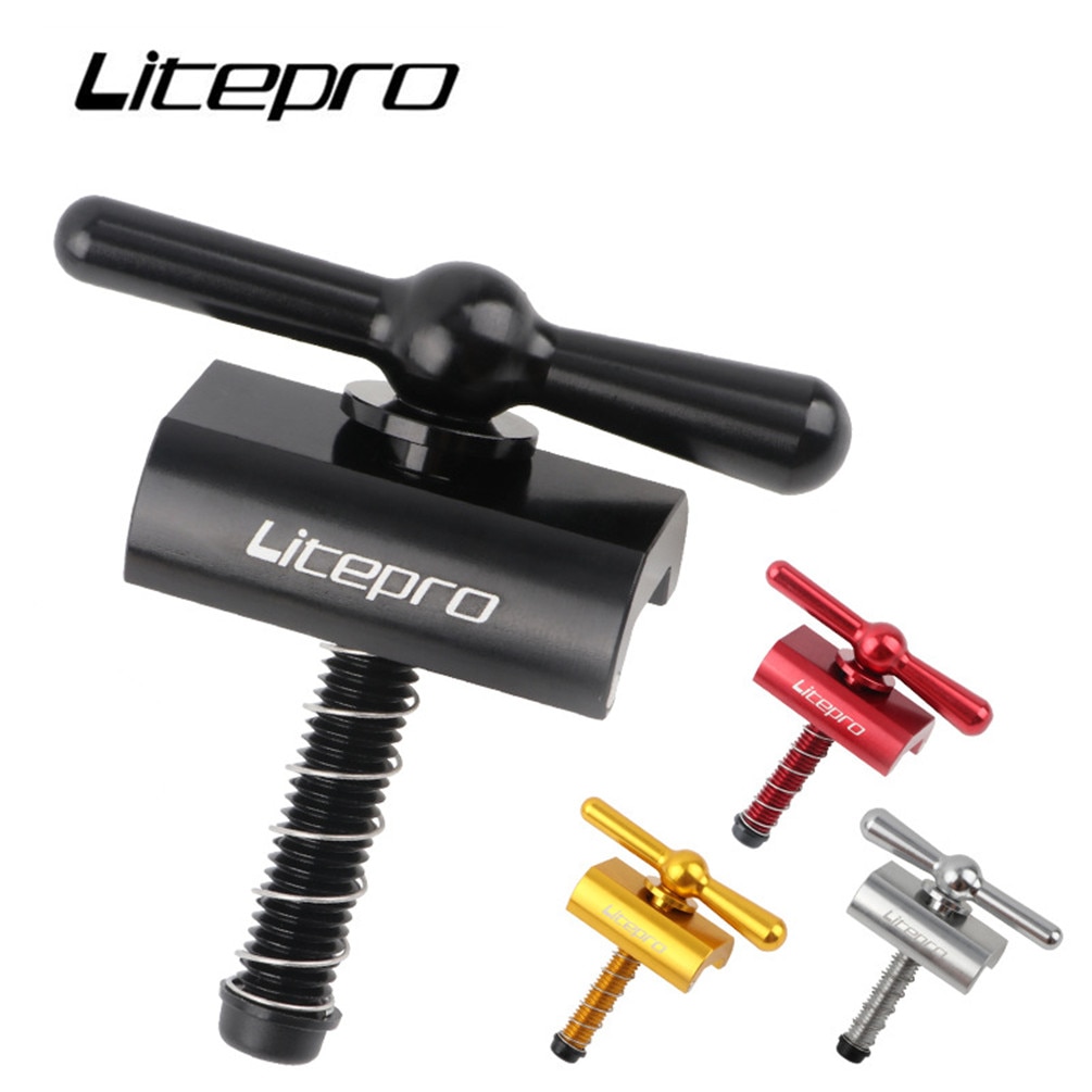 Phụ kiện khóa chữ C Litepro gấp gọn tiện lợi gắn tay lái xe đạp
