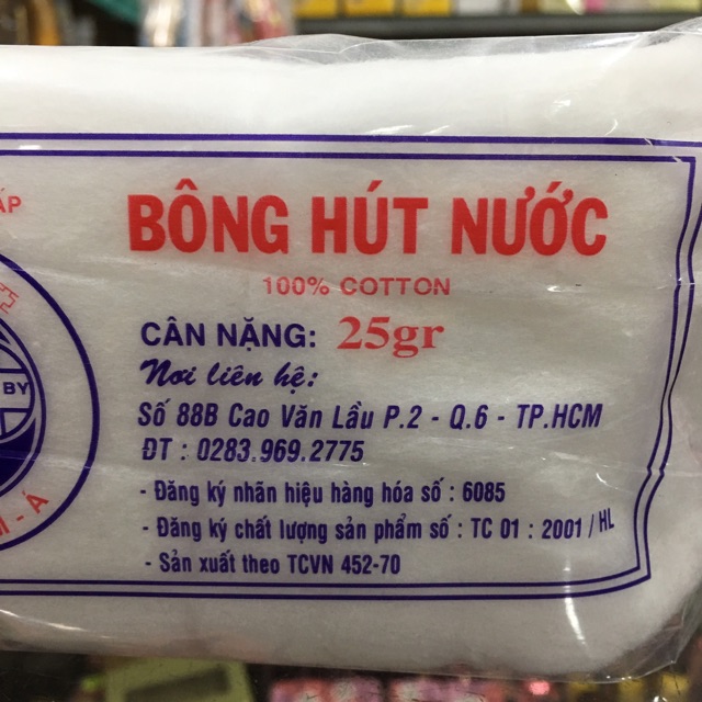 Bông hút nước 100% cotton 25g