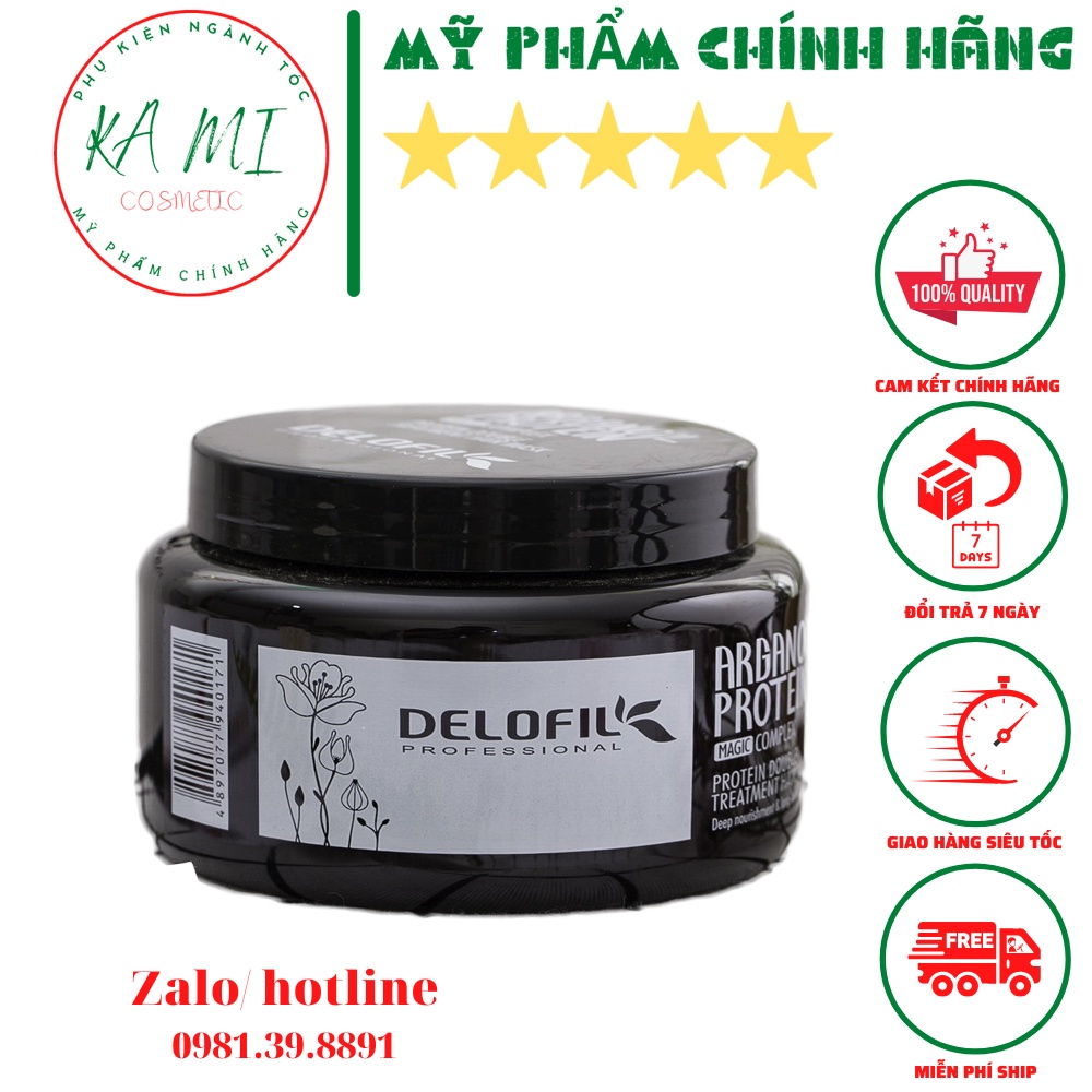 Hấp tóc,ủ tóc DELOFIL Phục hồi phục hồi chuyên sâu cho mái tóc xơ rối, khô, gãy rụng, dạng hũ 500ml