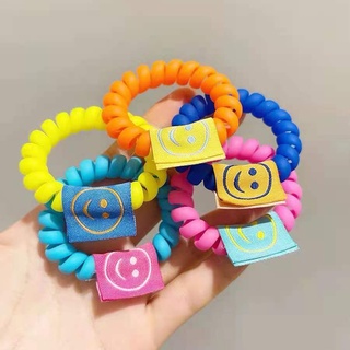 Dây Cột Tóc Nhựa Hình Mặt Cười Màu Kẹo Dễ Thương Sáng Tạo Cho Nữ