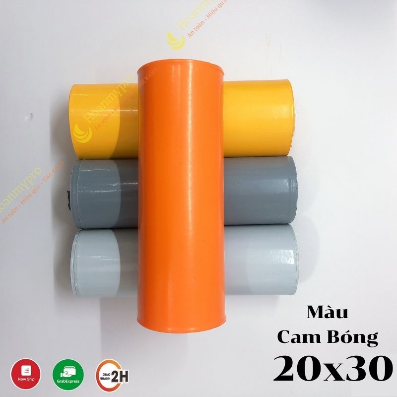 Túi niêm phong đựng hàng COMBO 500 túi màu cam bóng kích thước 20x30 TuiGoiHangHoanMypro