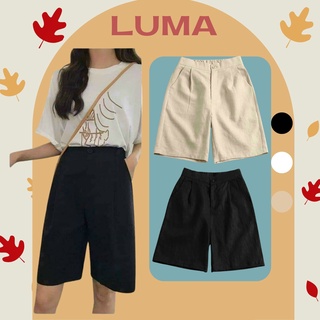 Quần short đũi nữ dáng lửng 3 màu trắng | đen | be luma 166